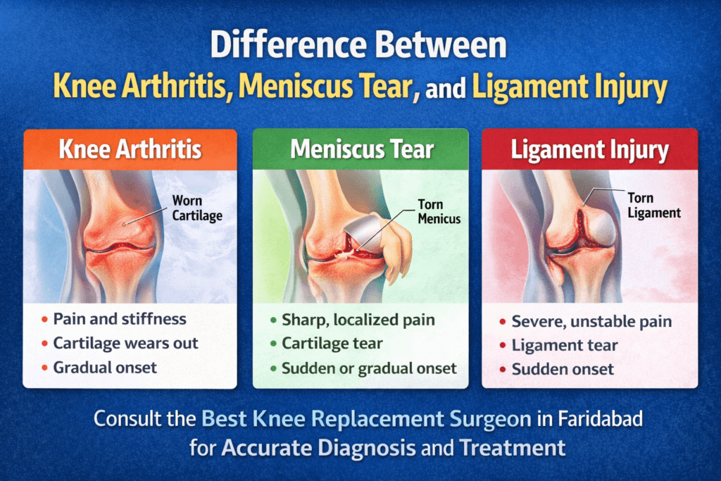 Difference Between Knee Arthritis, Meniscus Tear & Ligament Injury