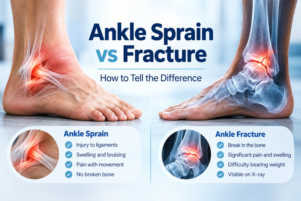Ankle Sprain vs Fracture: How to Tell the Difference, Symptoms, Treatment & Recovery